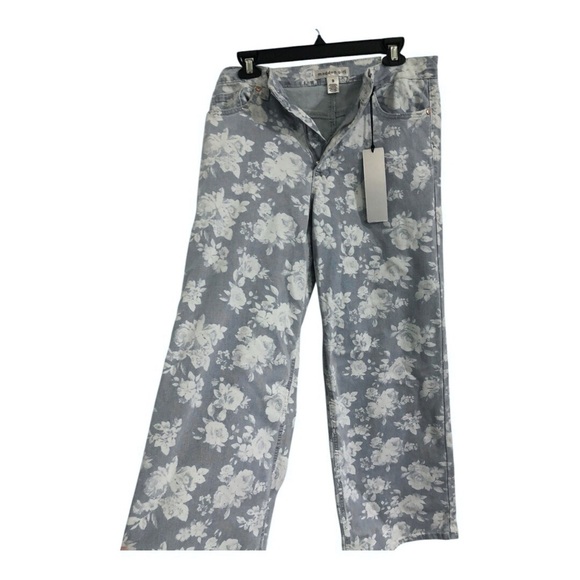 Madden Girl‎ blue white floral ultra 90’s straight cut jeans size 9 brand new - Picture 10 of 13